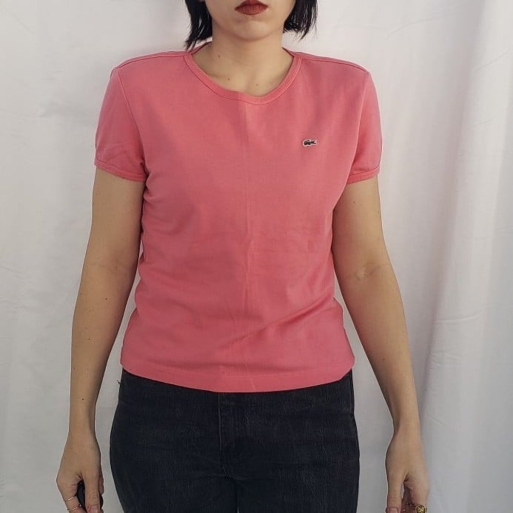 Lacoste Pink Cotton Tee
